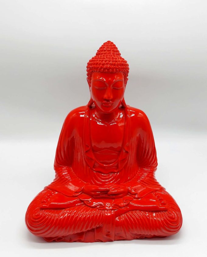 Buddha resin red height 40 cm
