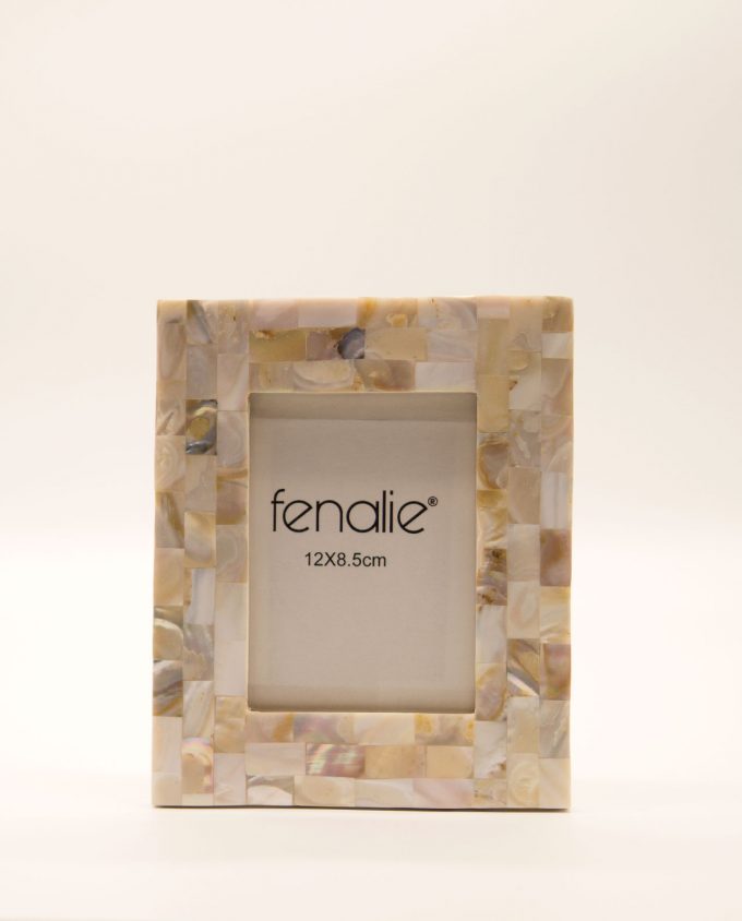 Picture frame mother of pearl white small