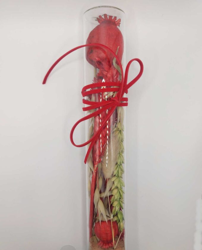 Glass Cylinder Dried Flowers Arrangment