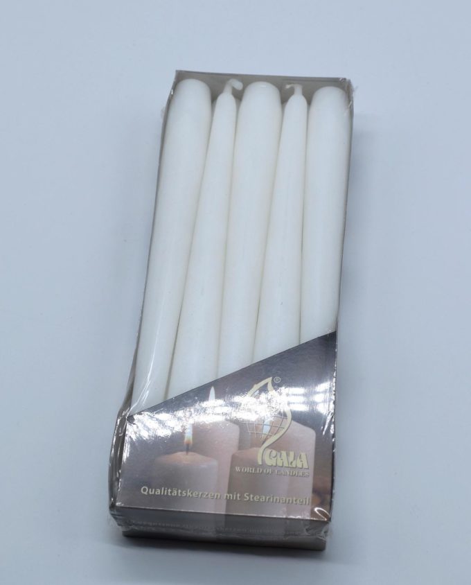 Dinner candles box 10 pieces white
