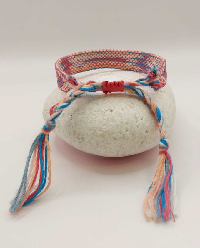 Bracelet Fabric Pink Indigo
