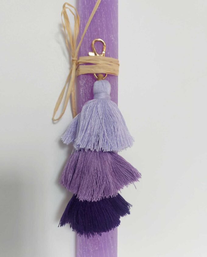 Easter Aromatic Lilac Candle Boho Pom-Pom