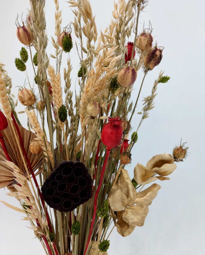 Dried Flowers Natural Red Arrangement Height. 65 cm