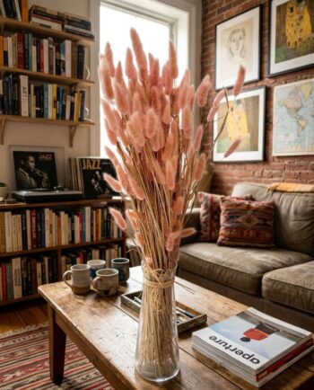 Dried Pink Lagurus Bunch