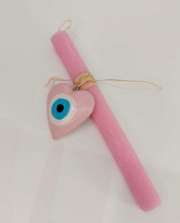 Easter Candle Pink Heart Evil Eye