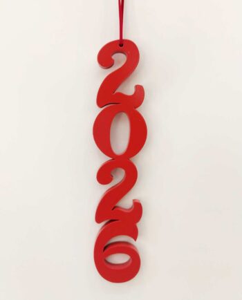 Wooden Lucky Charm 2026 Red