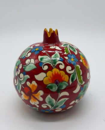 Pomegranate ceramic round bordeaux diameter 11 cm