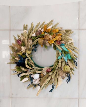 Wreath Dried Flowers Multicolor Diameter 35 cm