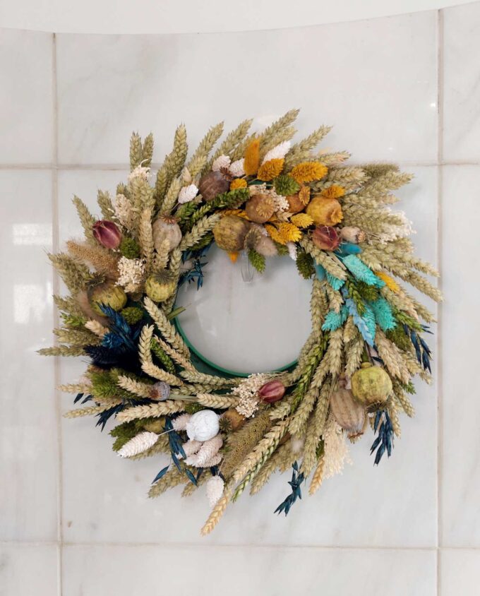 Wreath Dried Flowers Multicolor Diameter 35 cm