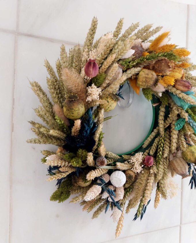 Wreath Dried Flowers Multicolor Diameter 35 cm