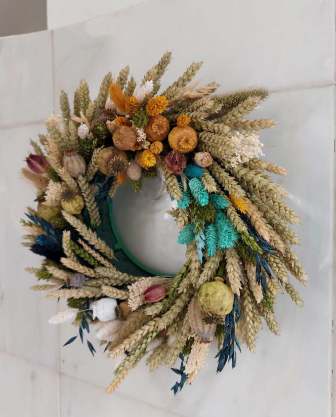 Wreath Dried Flowers Multicolor Diameter 35 cm