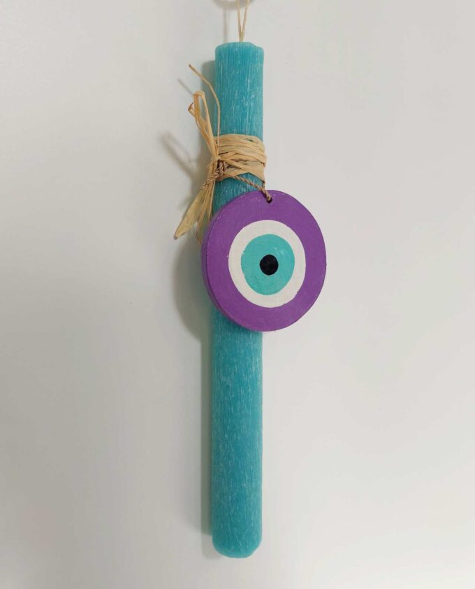 Easter Aromatic Candle Wooden Purple Evil Eye