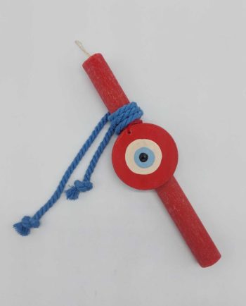 Easter Candle Wooden Red Evil Eye