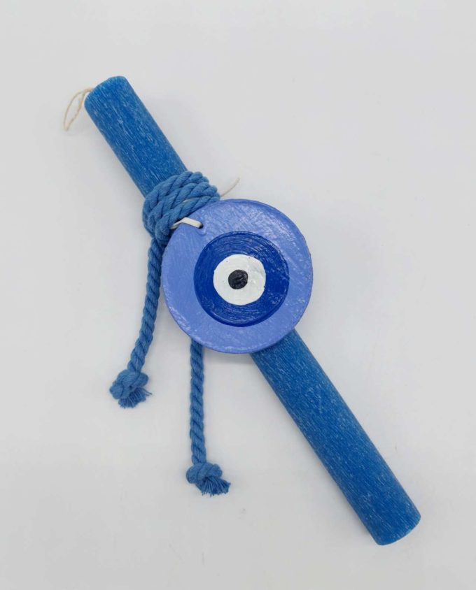 Easter Candle Wooden Indigo Evil Eye