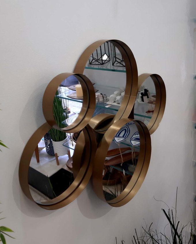 Mirror multi of 5 circle mirrors 73 cm x 58 cm