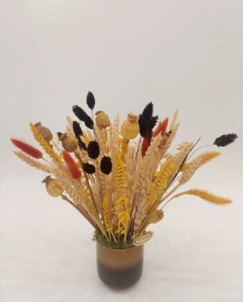 Dried Flowers Arrangement Yellow & Wheat