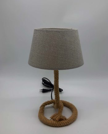 Side table beige lamp rope base