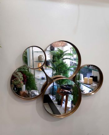 Mirror multi of 5 circle mirrors 73 cm x 58 cm
