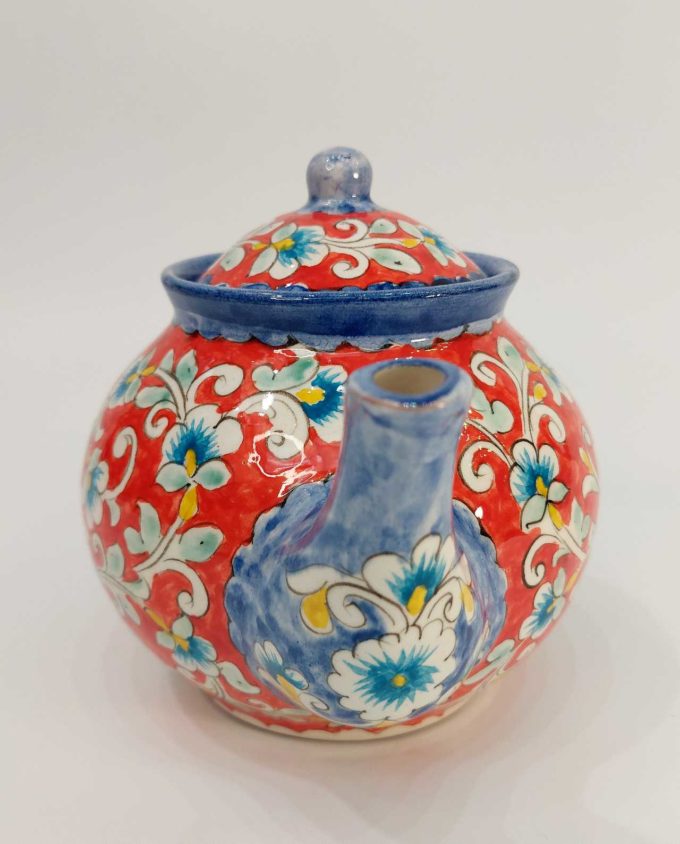 Teapot Ceramic Hand Painted Flowers