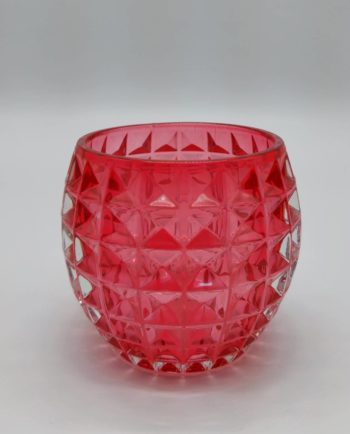 Tealight Glass Pink Height 9 cm