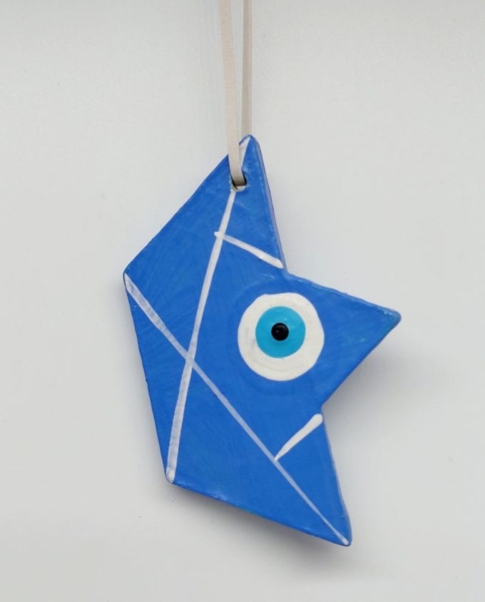 Boat Evil Eye Wooden Handmade 10 cm x 6.5 cm