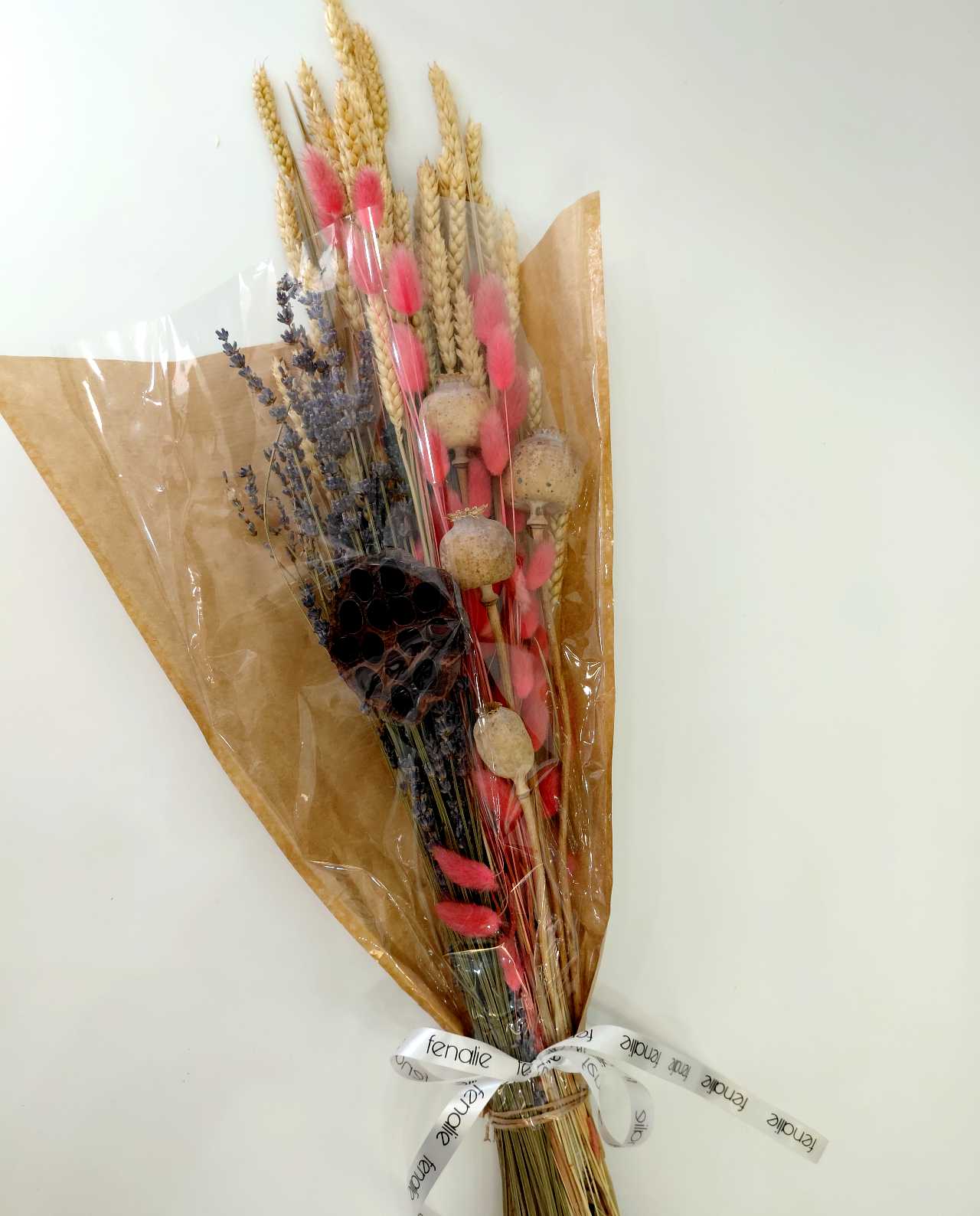 Bouquet Mix Dried Flowers Fuschia Natural
