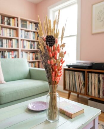 Bouquet Mix Dried Flowers Fuschia Natural