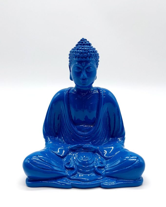 Buddha Resin Height 15 cm blue