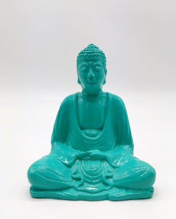 Buddha Resin Height 15 cm turquoise