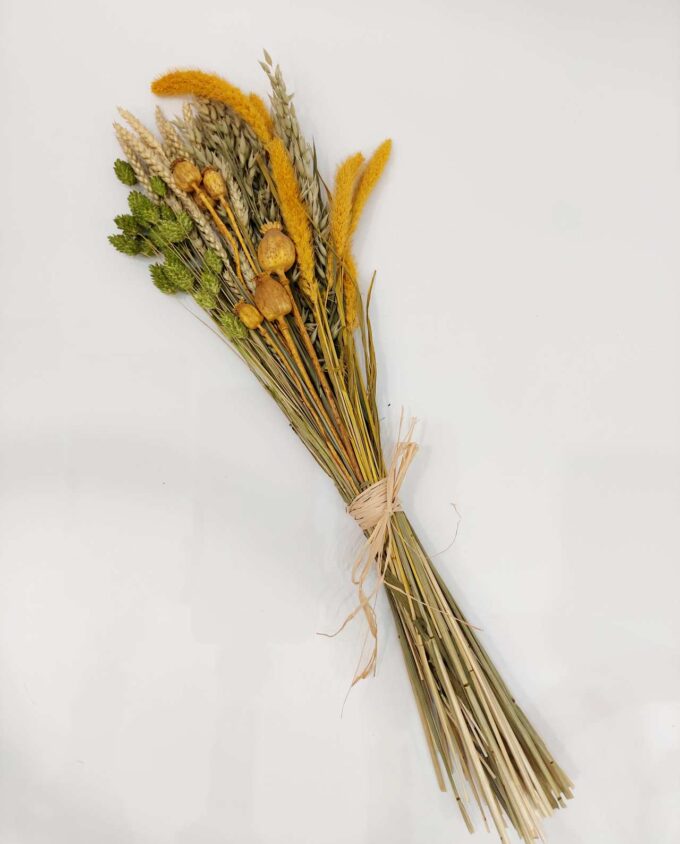 Dried Flowers Yellow Green Mix Bouquet