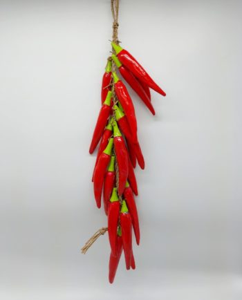 Garland 20 Wooden Handmade Red Peppers