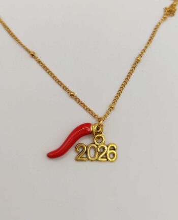 Necklace Lucky Charm 2026 "Red Chili Pepper"