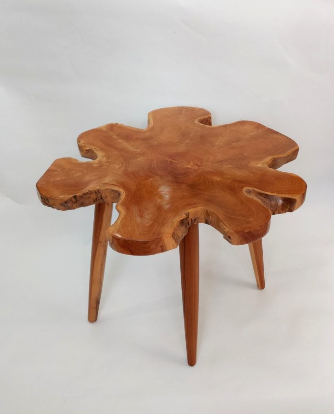 Abstract Teak Wood Table