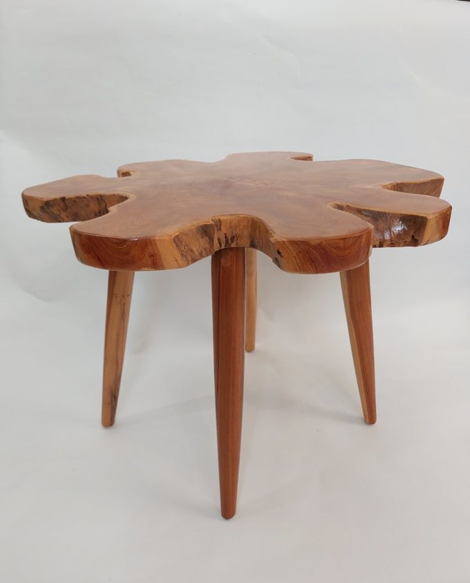 Abstract Teak Wood Table