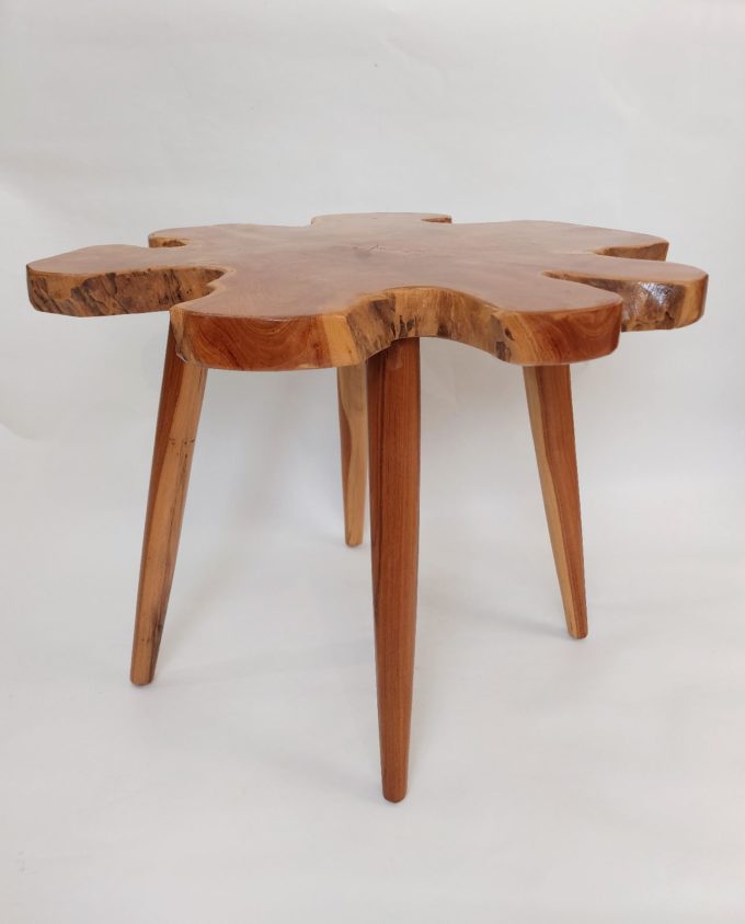 Abstract Teak Wood Table