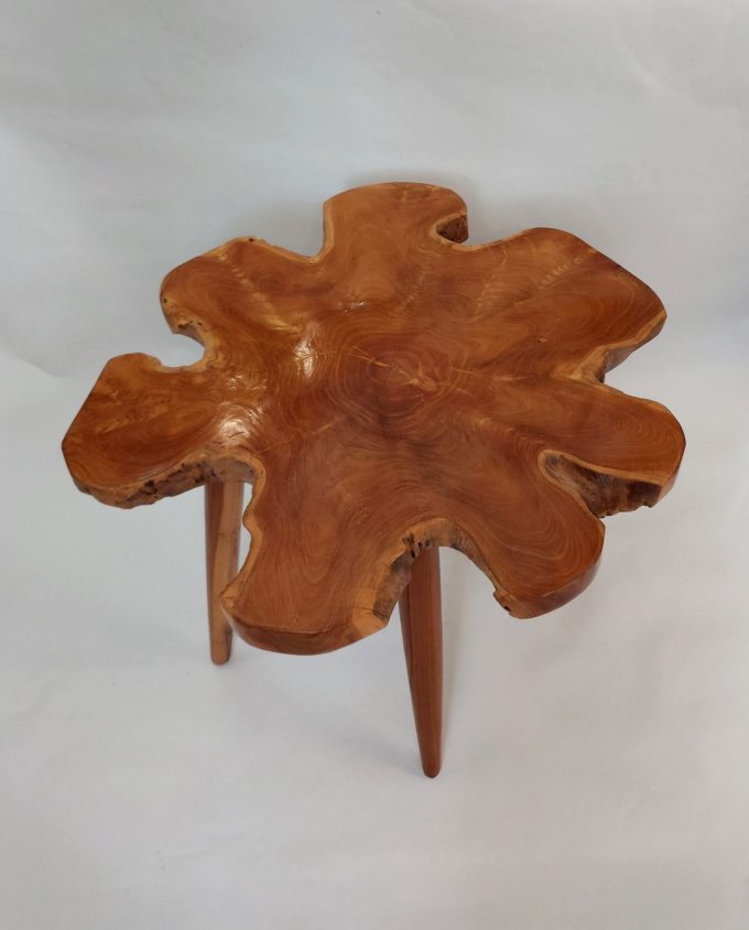 Abstract Teak Wood Table