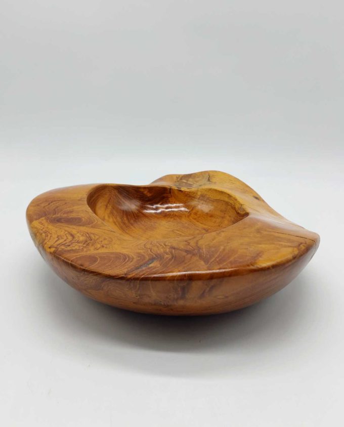 Bowl Teak Wood Lacquered Diameter 30 cm