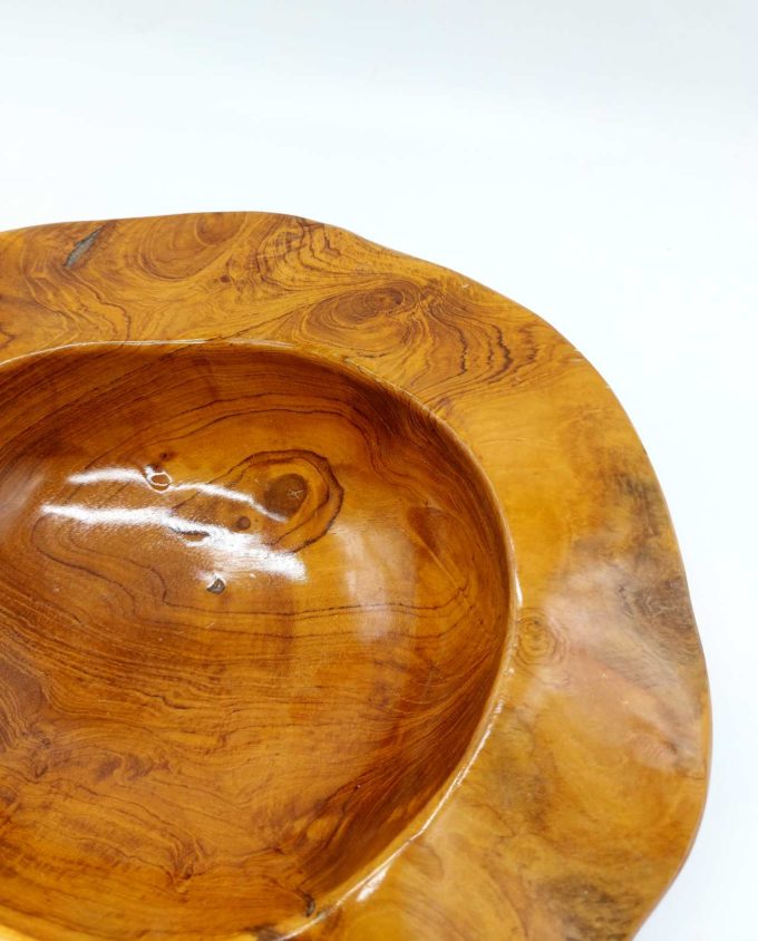 Bowl Teak Wood Lacquered Diameter 30 cm