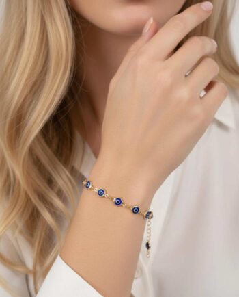 Bracelet Dark Blue Evil Eyes