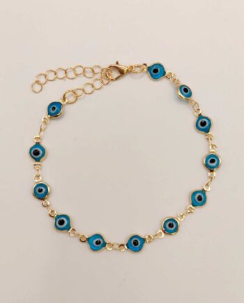 Bracelet Light Blue Evil Eyes