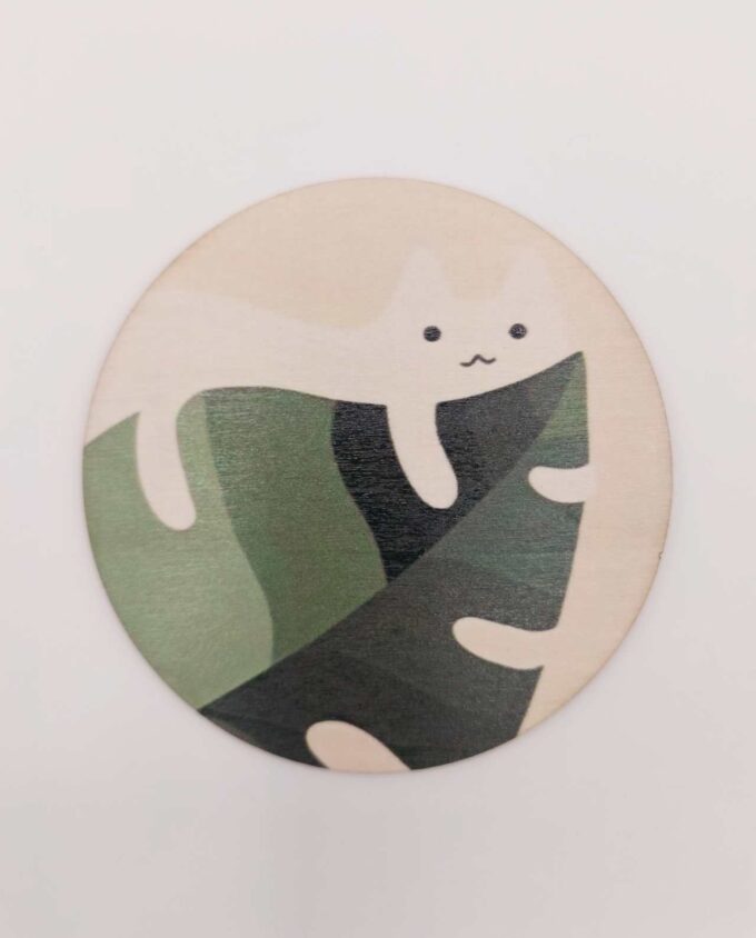 Coaster Wooden "Cute Cat" Set 6 Pieces