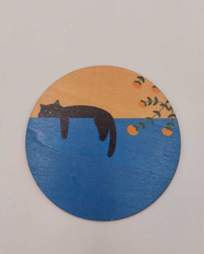 Coaster Wooden "Cute Cat" Set 6 Pieces