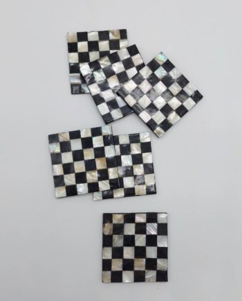Coaster Mother of Pearl "Chess" Set 6 pieces