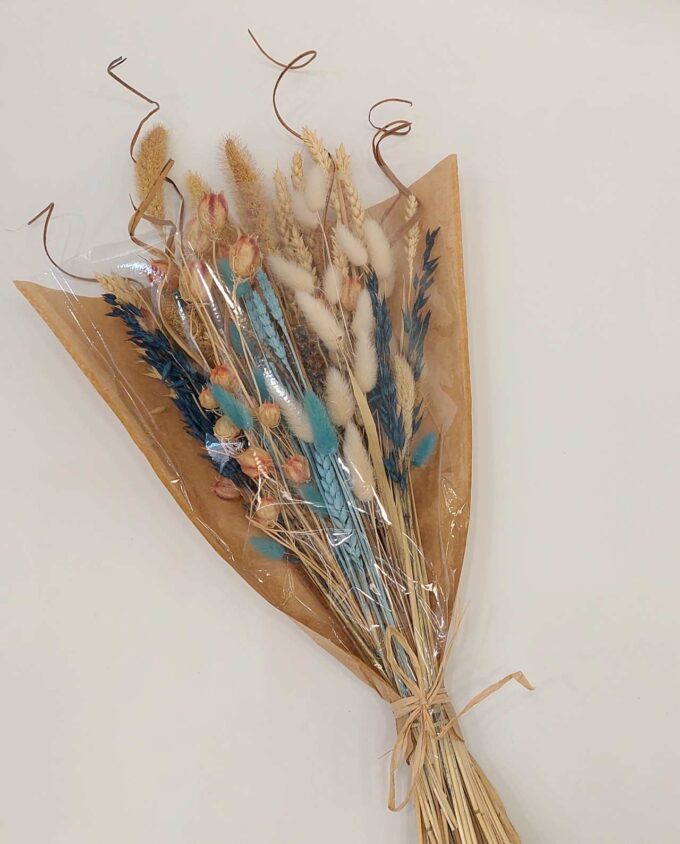Bouquet Mix Dried Flowers Light Blue Natural