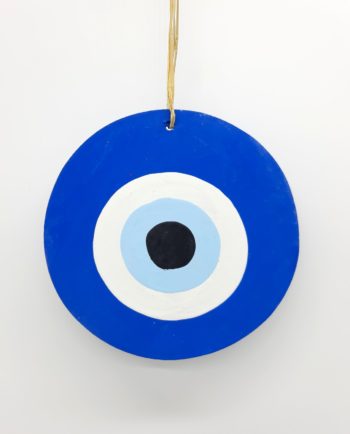 Ματάκι Ξύλινο Χειροποίητο Διαμέτρου 13 cm χρώμα μπλε