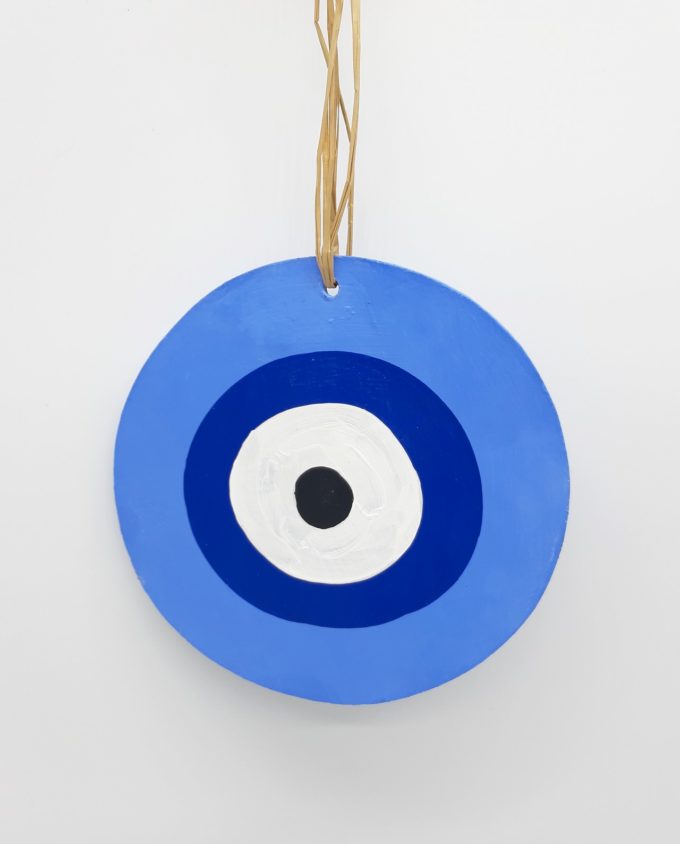 evil eye wooden handmade diameter 13cm color indigo