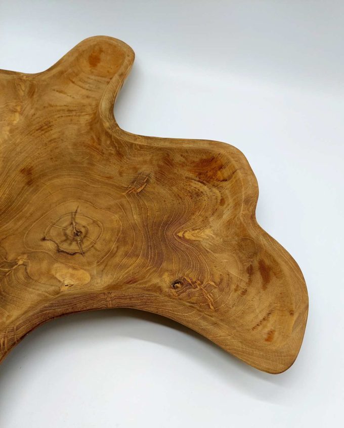 Platter Τeak Wood Abstract Diameter 50 cm