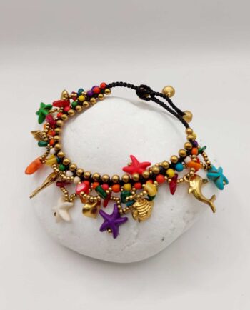 Bracelet Colorful Starfish Charms