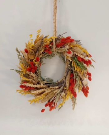 Wreath Dried phalaris, Yellow Oat & Setaria Diameter 45 cm