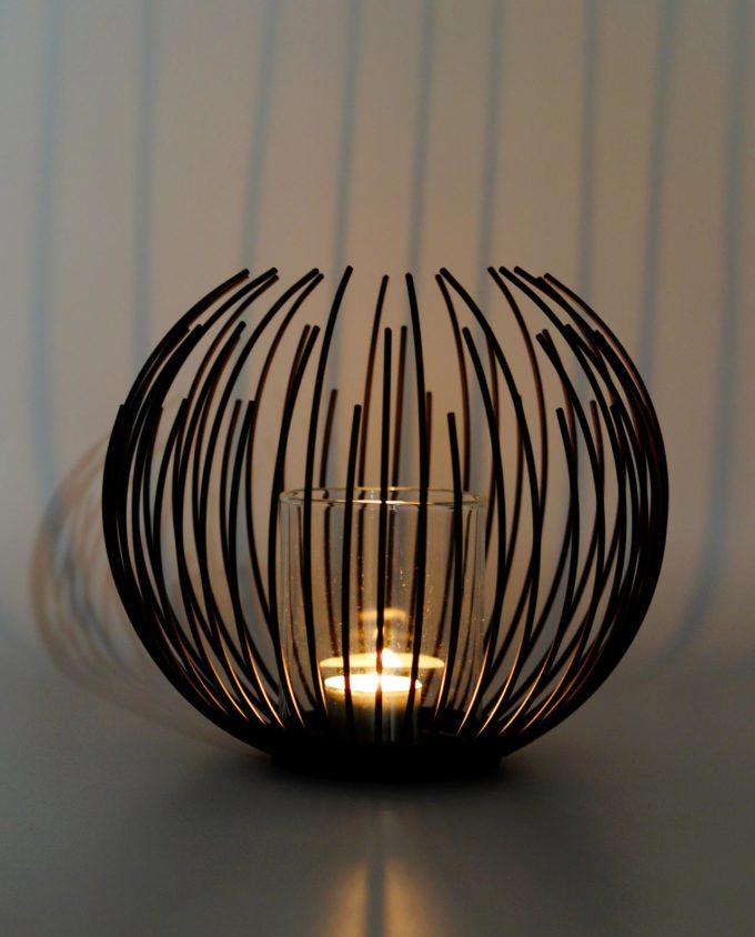 Lantern metal black diameter 20 cm